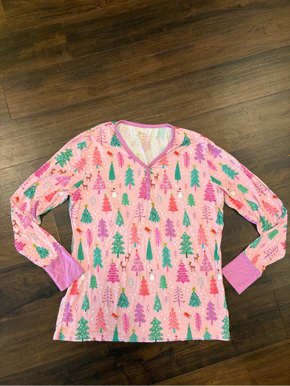 Little Sleepies Christmas Pajama Top Women’s Medium Bamboo